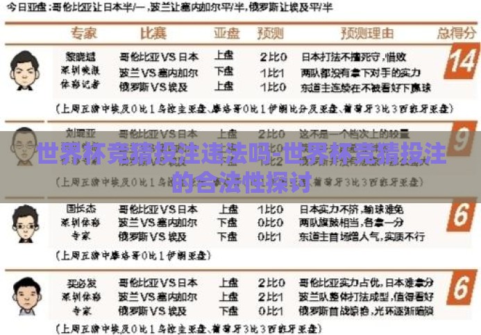 世界杯竞猜投注违法吗-世界杯竞猜投注的合法性探讨 世界杯竞猜投注违法吗-世界杯竞猜投注的合法性探讨