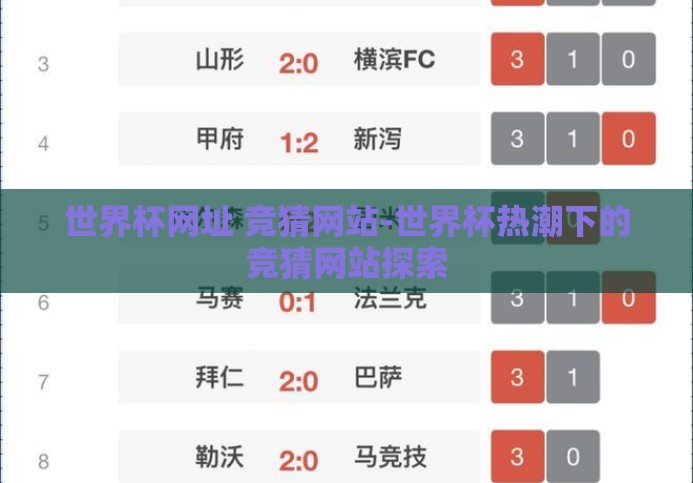 世界杯网址 竞猜网站-世界杯热潮下的竞猜网站探索