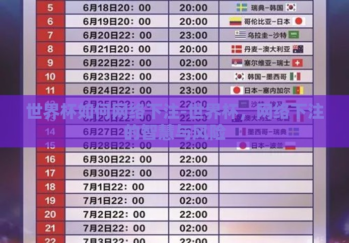 世界杯如何网络下注-世界杯,网络下注的智慧与风险 世界杯如何网络下注-世界杯,网络下注的智慧与风险