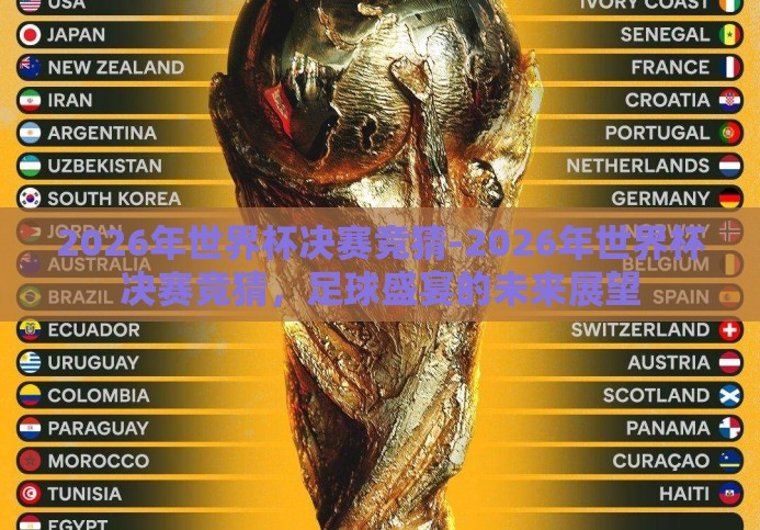 2026年世界杯决赛竞猜-2026年世界杯决赛竞猜,足球盛宴的未来展望 2026年世界杯决赛竞猜-2026年世界杯决赛竞猜,足球盛宴的未来展望