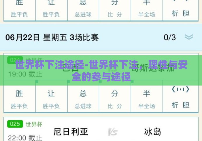 世界杯下注途径-世界杯下注,理性与安全的参与途径 世界杯下注途径-世界杯下注,理性与安全的参与途径