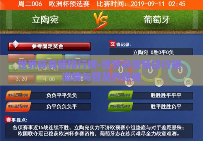 世界杯竞猜排行榜-世界杯竞猜排行榜，激情与智慧的碰撞