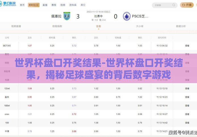 世界杯盘口开奖结果-世界杯盘口开奖结果,揭秘足球盛宴的背后数字游戏 世界杯盘口开奖结果-世界杯盘口开奖结果,揭秘足球盛宴的背后数字游戏