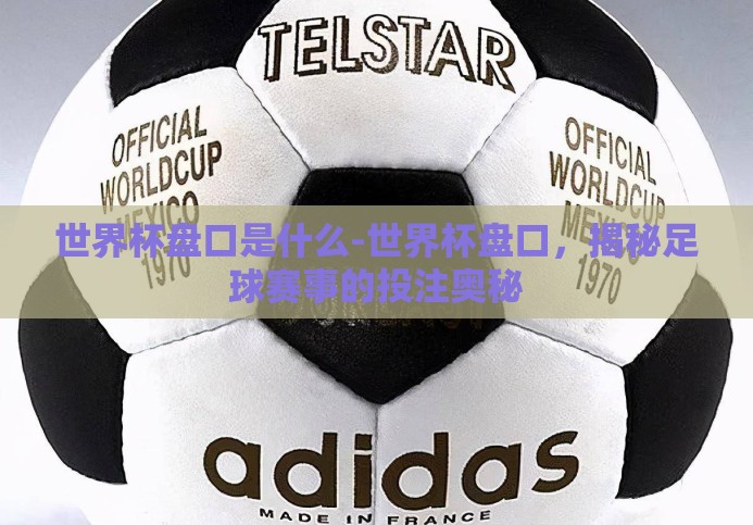 世界杯盘口是什么-世界杯盘口,揭秘足球赛事的投注奥秘 世界杯盘口是什么-世界杯盘口,揭秘足球赛事的投注奥秘