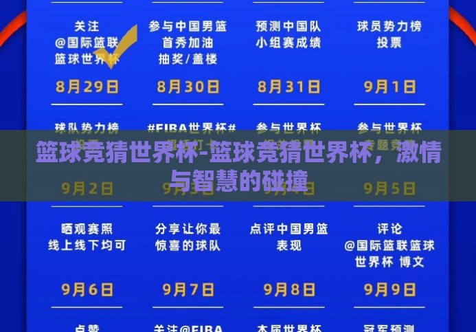 篮球竞猜世界杯-篮球竞猜世界杯，激情与智慧的碰撞